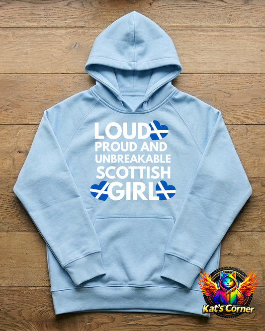 "Loud Proud Scottish Girl" - Womens Hoodie
