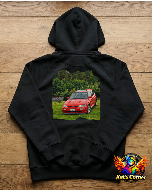 "Red Ford Escort Cosworth" Unisex Hoodie