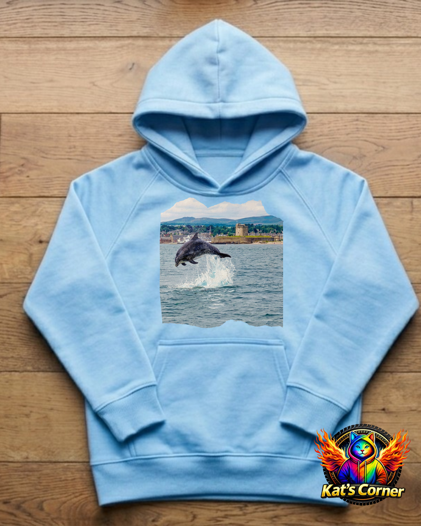 "Broughty Ferry Dolphin" Kids Hoodie