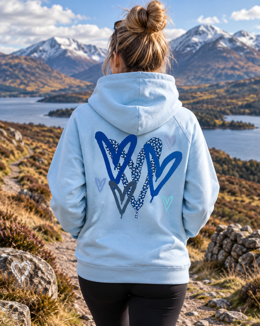 Scottish Graffiti Hearts - Blue Hoodie