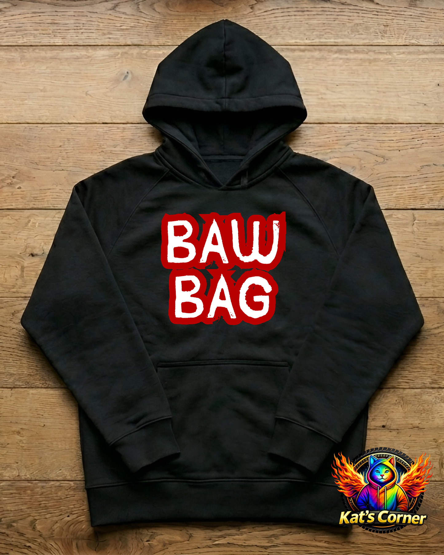 "Baw Bag" Red Unisex Black Hoodie