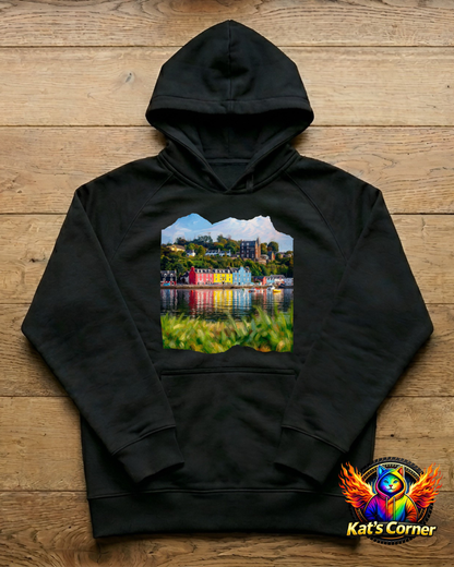 "Colours of Tobermory" Unisex Black Adults Hoodie