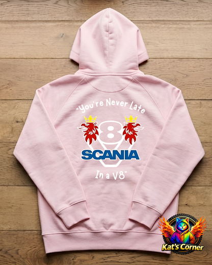 "You're Never Late in a V8" Pink Women's Hoodie